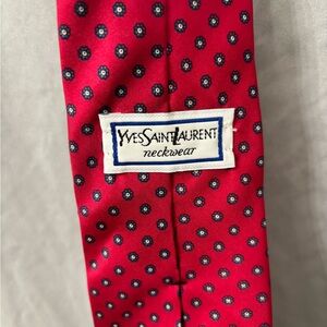 Yves Saint Laurent Red Patterned Silk Tie